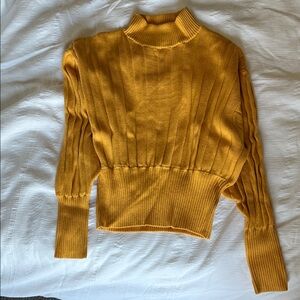 Wilfred Golden Ribbed Turtleneck Sweater
